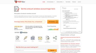 Entouch Wireless Account Login - Fill Online, Printable, Fillable, Blank ...