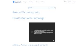 Email Setup with Entourage - Bluehost