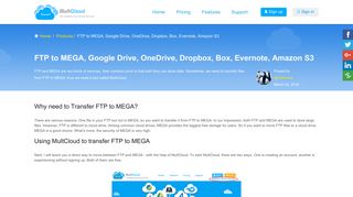 FTP to MEGA, Google Drive, OneDrive, Dropbox, Box, Evernote ...