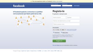 Facebook - Inicia sessão ou regista-te