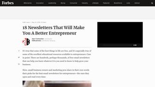 18 Newsletters That Will Make You A Better Entrepreneur - Forbes