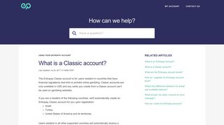 Entropay | What is a Classic account?