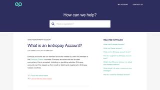 Entropay | What is an Entropay Account?