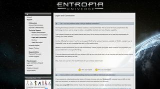 Entropia Universe - Login and Connection