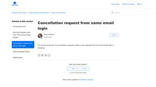 Cancellation request from same email login – Entryless Help Center