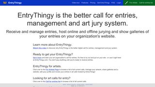 EntryThingy - digital call for entries, entry management and jurying ...