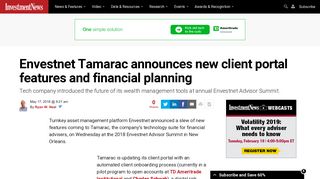 Envestnet Tamarac announces new client portal features and financial ...