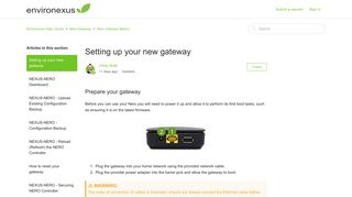 Setting up your new gateway – Environexus Help Centre