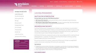 Login & Password | Envision Bank