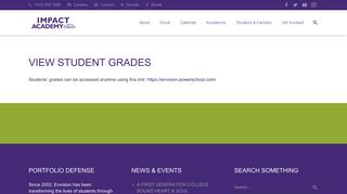 View Student Grades – Impact Academy