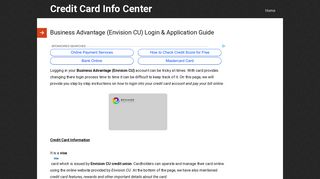 Business Advantage (Envision CU) Login & Application Guide