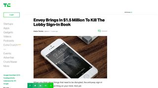 Envoy Brings In $1.5 Million To Kill The Lobby Sign-In Book ...