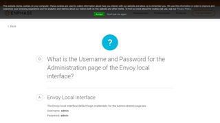 What is the Username and Password for the Administration page of ...