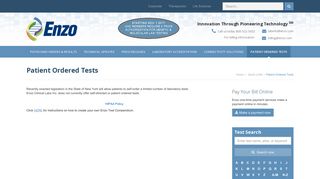 Patient Ordered Tests | Enzo Clinical Labs
