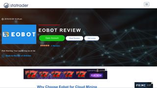 Eobot Review - BEWARE SCAM - Cloud Mining Platform - Statrader