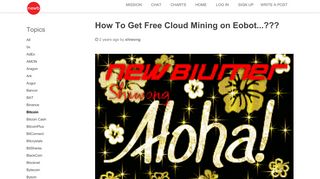 How To Get Free Cloud Mining on Eobot...??? • Newbium
