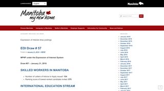 EOI Draw | Manitoba Immigration and Economic Opportunities
