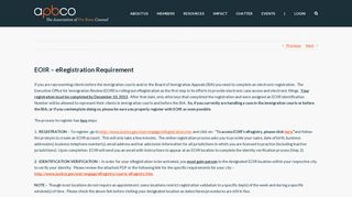 EOIR - eRegistration Requirement - Association of Pro Bono Counsel