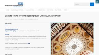 Links to online systems (eg: Employee Online [EOL]/Webmail ...