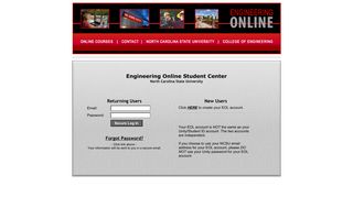 Engineering Online Student Center Login - NC State Webtools