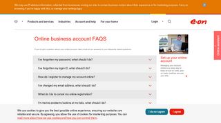 Your online business account | FAQs - E.ON