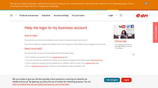 Help me login | Your Business Account - E.ON