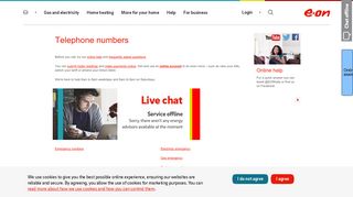 Contact telephone numbers - E.ON