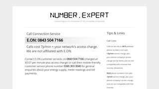 E.ON: 0843 504 7166 – Contact Numbers