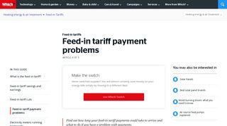 Feed-In Tariff Payment Problems - Which?