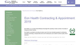 Eon Health Contracting & Appointment for Agents 2019 | NCC