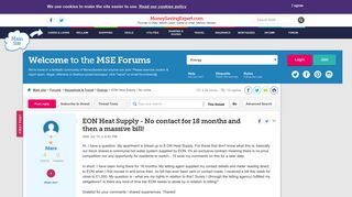 EON Heat Supply - No contact for 18 months and then a massive bill ...