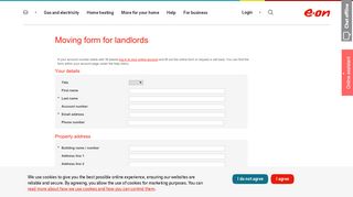 Moving form for landlords | Moving home - E.ON