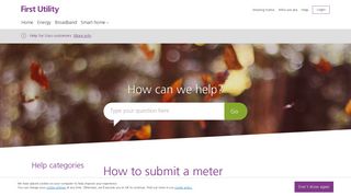 How to submit a meter reading | Help | First Utility