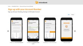 Sign up with your Account Number | Unionbank Online FAQ Page