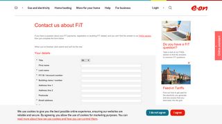 Contact us about FiT | Feed-in Tariffs - E.ON