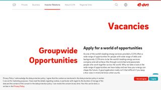 Vacancies & Opportunities - E.ON
