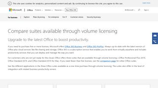 Compare Microsoft Office Volume Licensing Suites