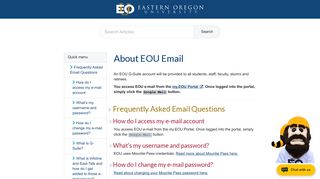 EOU Email - Eastern Oregon University IT Knowledge Base logo
