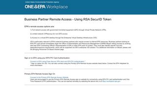 Business Partner Remote Access - Using RSA SecurID Token ... - EPA
