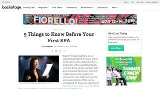 9 Things to Know Before Your First EPA - Backstage