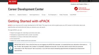 Getting Started with ePACK | Career Development Center