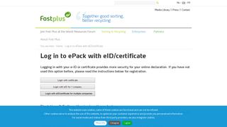 Log in to ePack with eID/certificate | Fost Plus