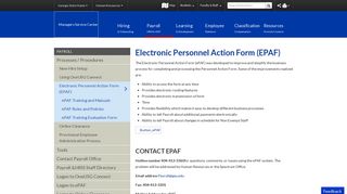 Electronic Personnel Action Form (EPAF) - Managers Service Center