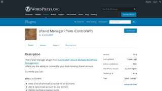 cPanel Manager (from iControlWP) | WordPress.org