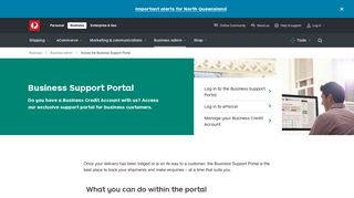 Access the Business Support Portal - Australia Post
