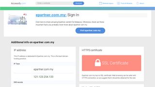 Access epartner.com.my. Sign In