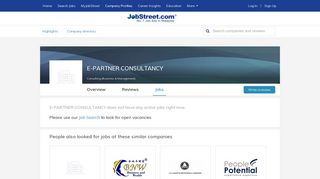 E-PARTNER CONSULTANCY job openings and vacancies | JobStreet ...