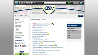Delaware Division of Motor Vehicles - Online