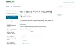 How to setup a Wallet in ePay (online) – PayRight