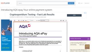 Introducing AQA epay Your online payment system - PDF